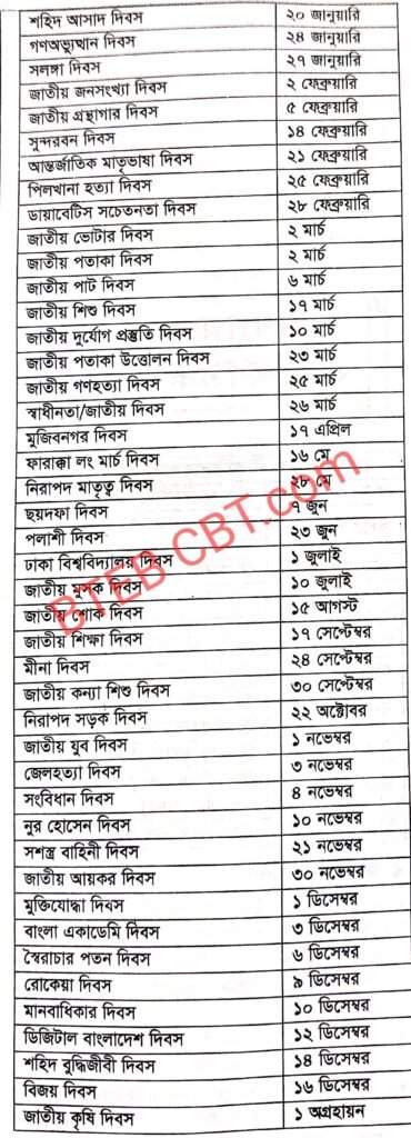 বিভিন্ন সরকারি ও বেসরকারি চাকরির প্রস্তুতি ২০২৫ সালের সকল দিবস সমূহ 5 ২০২৪ সালের সকল দিবস সমূহ
