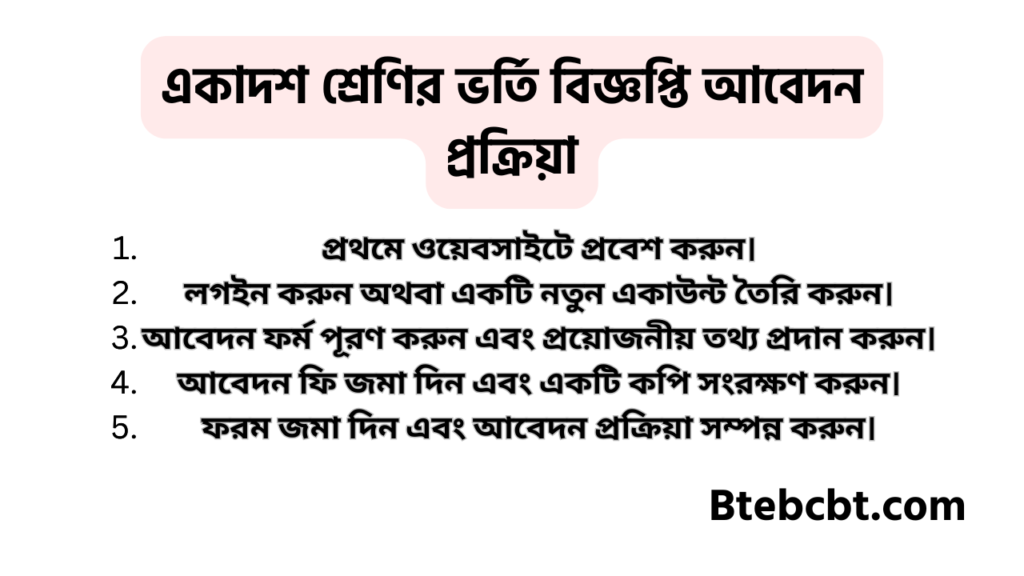 একাদশ শ্রেণির ভর্তি বিজ্ঞপ্তি ২০২৪-২৫ | HSC Admission Circular 2025 4 একাদশ শ্রেণির ভর্তি বিজ্ঞপ্তি আবেদন প্রক্রিয়া