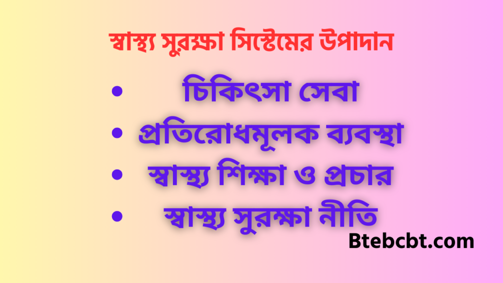 স্বাস্থ্য সুরুক্ষা কি ও স্বাস্থ্য সুরক্ষা বলতে কি বুঝায় 4 স্বাস্থ্য সুরক্ষা সিস্টেমের উপাদান